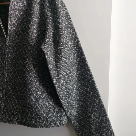 Eileen Fisher full-zip Pattern jacket black & white organic cotton PL Office - Picture 10 of 12